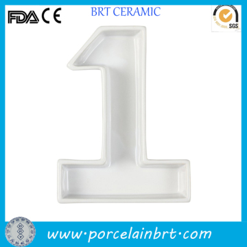 Modern Blank White Number Plate Letter Dish