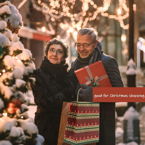 Aangepaste mode kraftpapier kerstcadeau papieren zakken