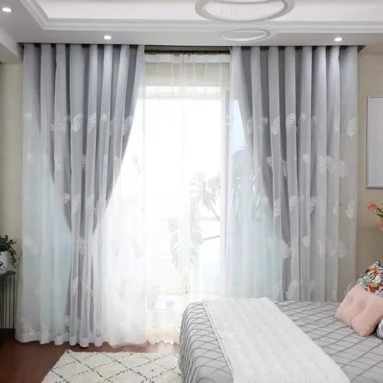 High Quality, Modern Embroidered Living Room Window Curtains in Hot Demand: Korean Style Dolly Ground Design
