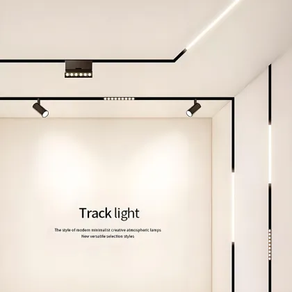 Shiny Magnetic Track Light 6mm System with Osram Round Glass Spot Lights 3000K