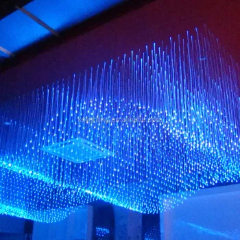 Modern LED Fiber Optic Chandelier for Large Bars and Hotel Lobbies