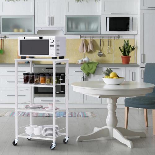 4 Tier White Microwave Cart Table Stand