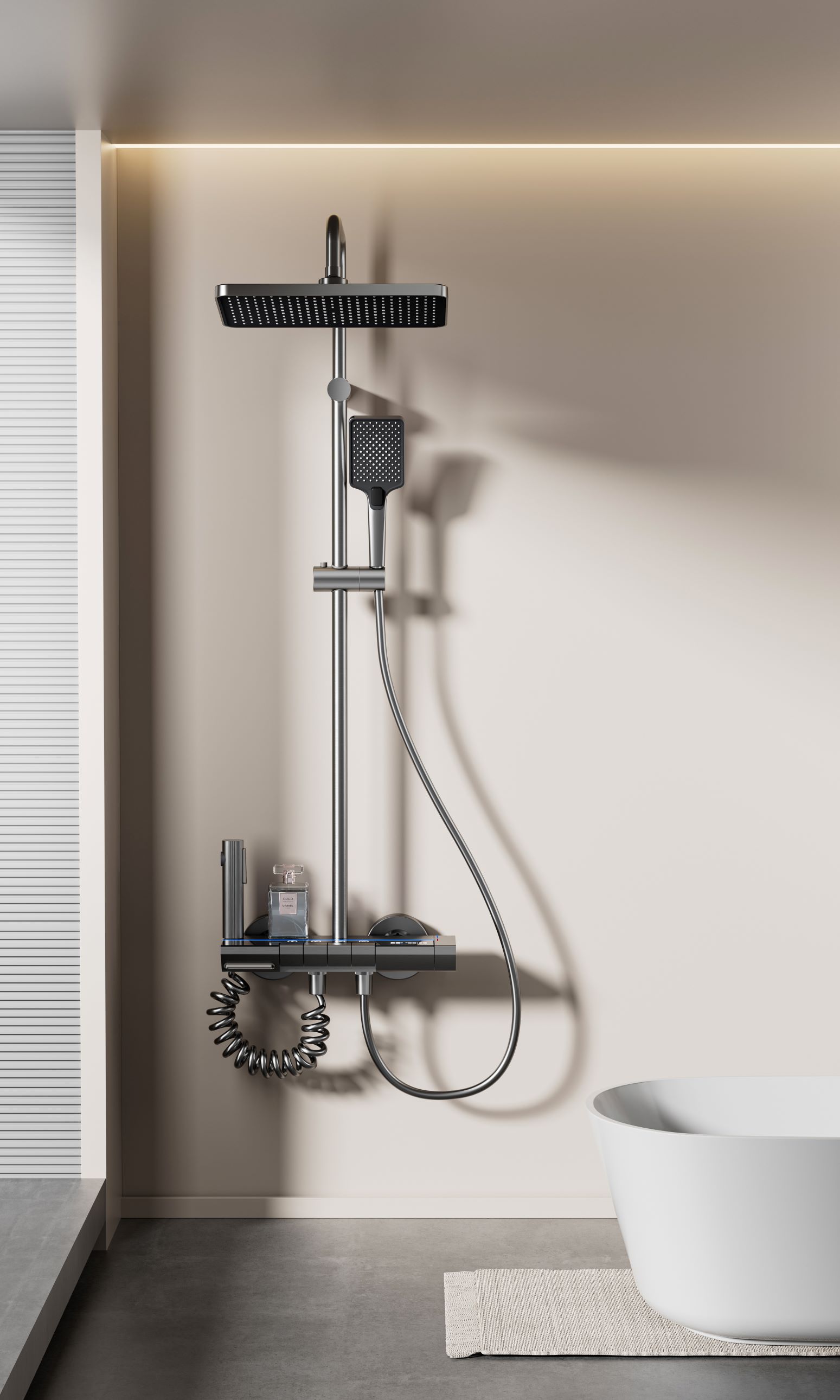 Modern Wall Mounted Bathroom 4 Functions Shower Set
