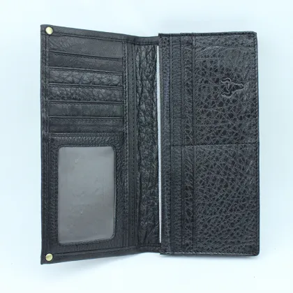 Natural Cow Leather Long Wallet Men