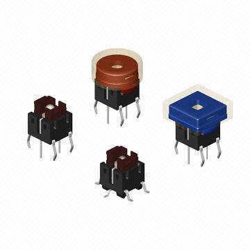 Illuminated Tact Switches, Through Hole and SMT, Measures 6.1 x 6.1mm