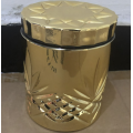 Glazen pot snoep gouden container met deksel