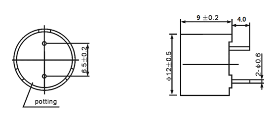 HN-1201-2Khz_Dim 12*9mm 3Vo-p 85dB 2Khz