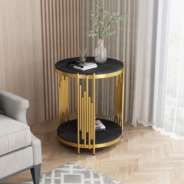 Marble Slab Side Sofa Coffee Table for Small Living Rooms and Balconies