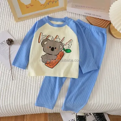 Cute Cartoon Baby Pajamas with Long Sleeves for Kids