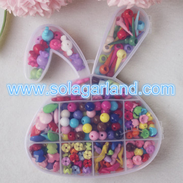 Lovely Rabbit Shape Clean Plastic Storage Jewelry Box With 11 Grids