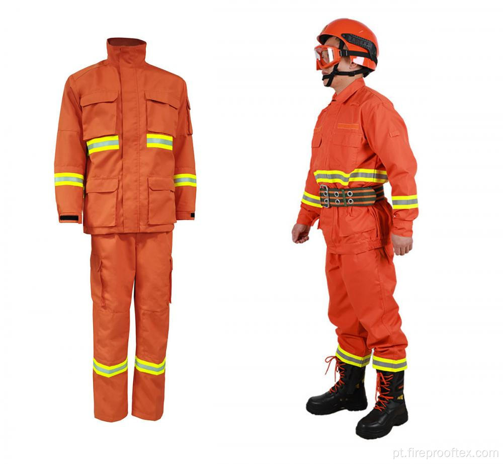 Trajes de incêndio florestal à prova de fogo laranja à prova de fogo