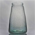 Décoration intérieure grande bulle verte vase en verre recyclé