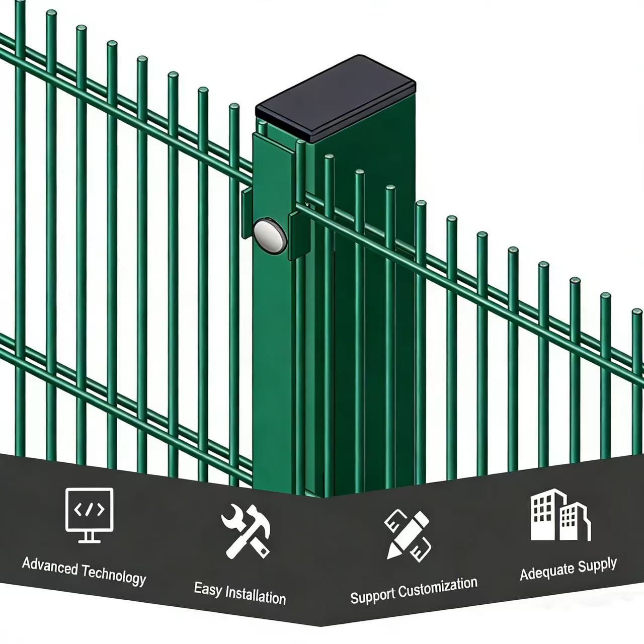ANJIA Group 868 double wire fence panel 2D twin bar welded mesh for high-security perimeter
