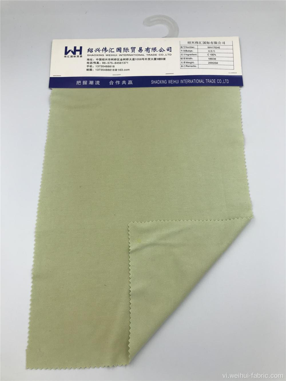 Chiều rộng vải dệt kim 185cm 100C Vải màu xanh lá cây nhạt