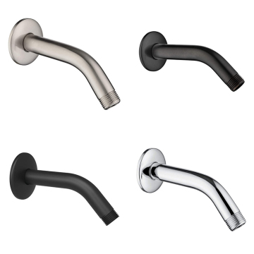 8 Inch Round Wall Extend Stainless Steel Black Shower Arm with Gasket Flange