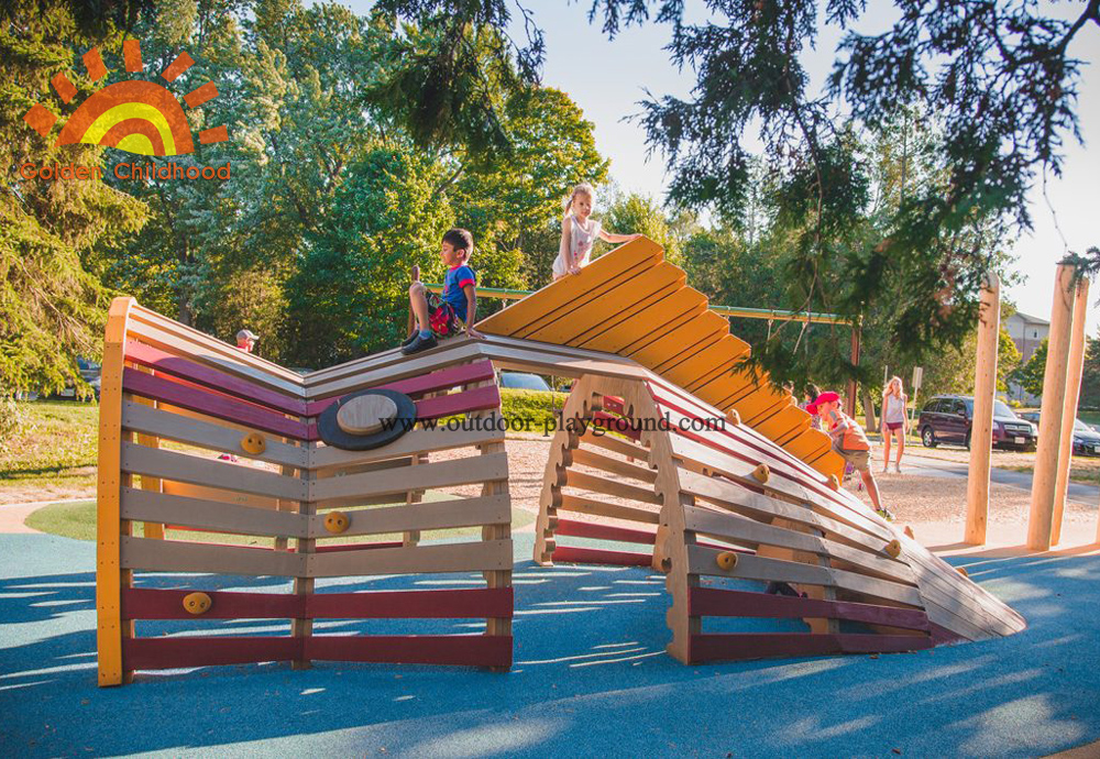 Outdoor Children Natural Wooden Playground