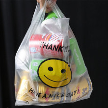 Back / Mid Sealed Flat Bags Laminated Retail Grocery Bags with Handles Plastic Packaging Bag