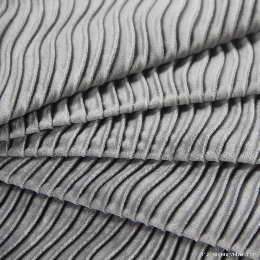 Tissu coussin en velours plissé tissé et tricoté