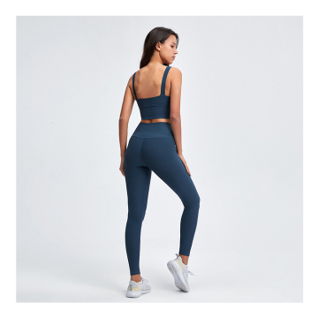 High Waist Leggings Fitness Workout Sports Top Set
