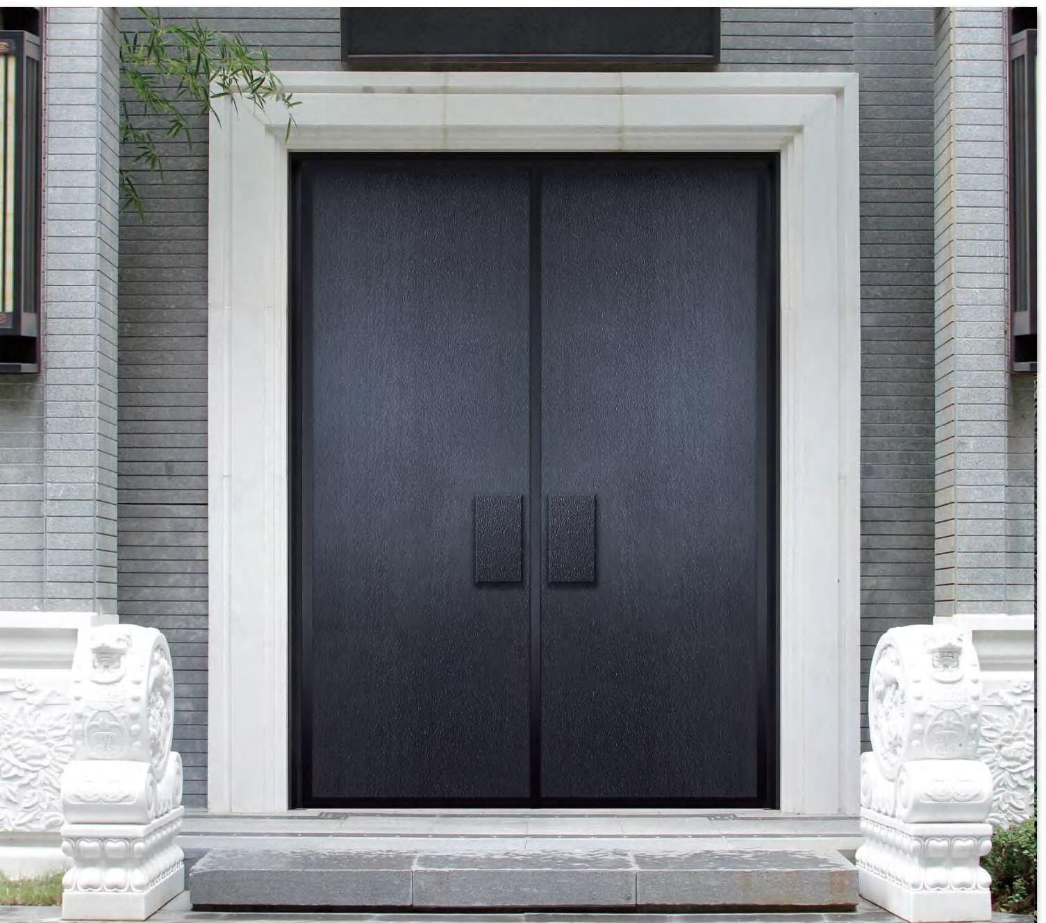 black front entry door