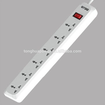 6 outlet extension power strip/6 gang power bar/Extension Electrical Power Socket with Switch