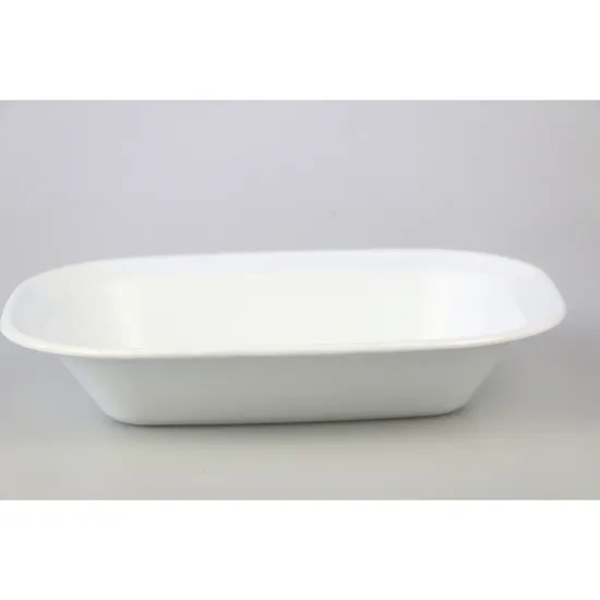 Wholesale Enamelware Enamel Plate Colorful Custom-Made Plate Metal Dish Carbon Steel Dish Plate with Painted Rolled Rim