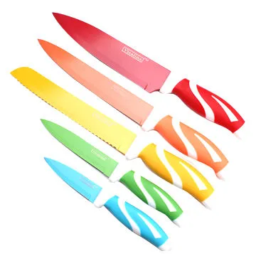 Kitchen knife set with soft handle