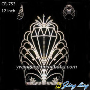 12 Inch Wholesale Rhinestone Pageant Crown For Sale