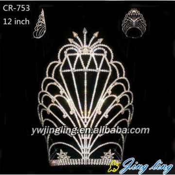 Corona del desfile 12 pulgadas por mayor de diamantes de imitación para la venta