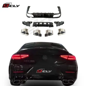 CLY C257 Diffuser for Benz CLS Class Upgrade - CLS63 AMG Rear Lip Diffuser with Exhaust 2019-2022