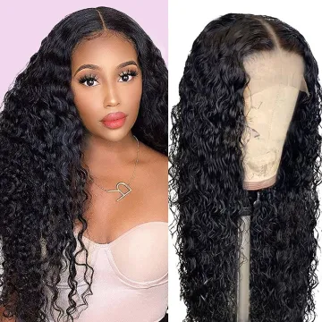 T Part Water Wave Lace Front Wigs Human Hair 13x4x1 T Part Curly Lace Front Wig Human Hair Pre Plucked For Black Women