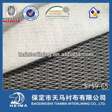 weft-insert brushed interlock knitted fusible interlining 5759-65