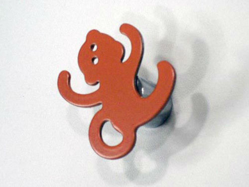 Wall Mounted Monkey Shape Orange Flat Metal Hook