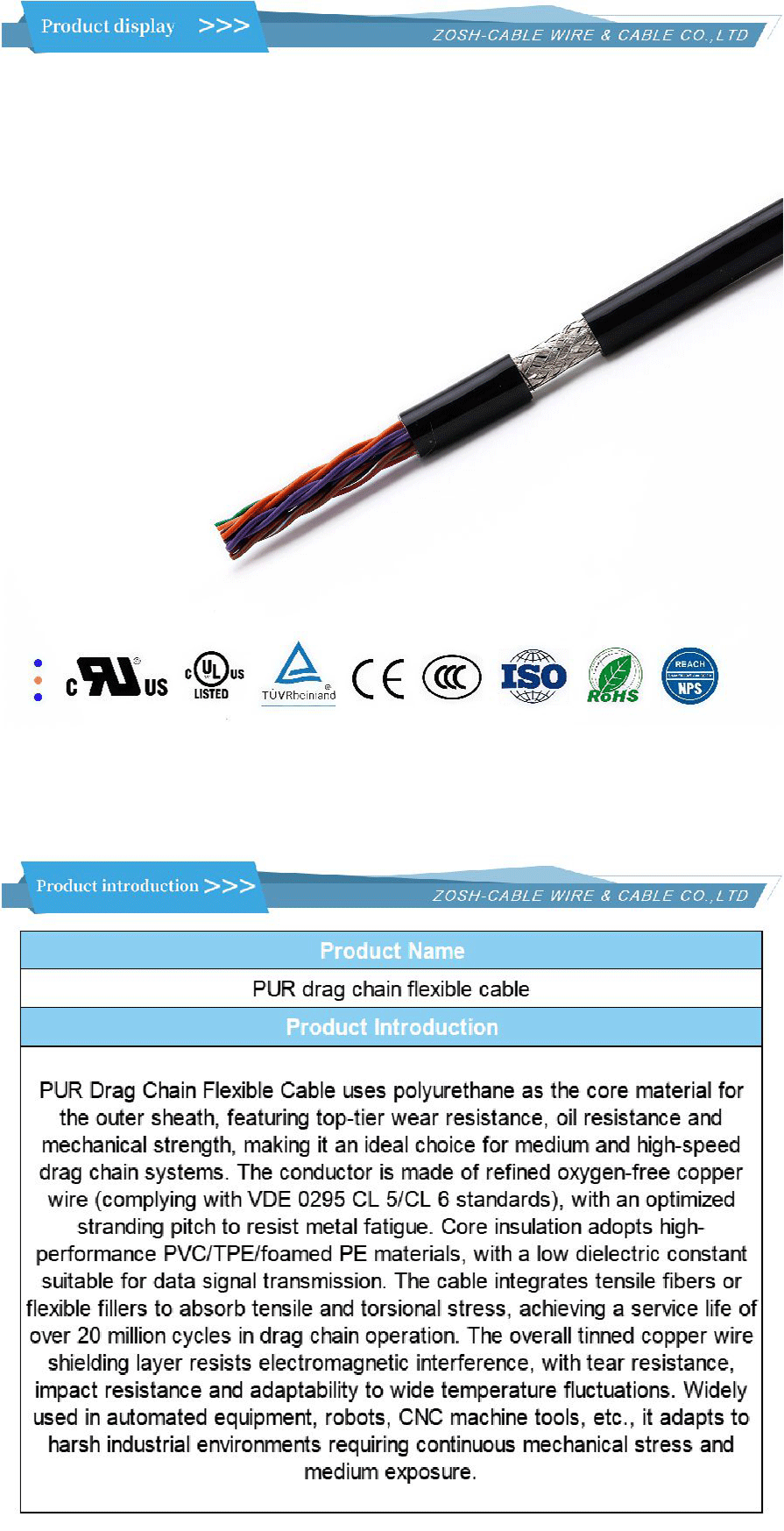 Drag Chain Cable(Bending-Resistance)-xiangqing1-ZS014