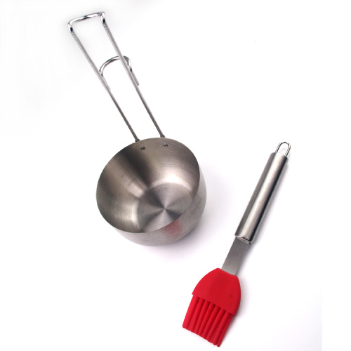 Bbq Sauce Pot with silicone Basting Brush
