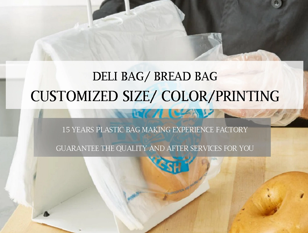 Printed Deli Fresh Food Saddle Bread Plastic Carrier Bag with Logo