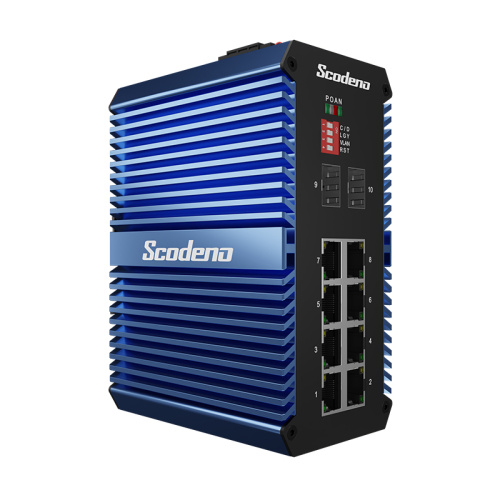 Industrial 10-Port Gigabit Unmanaged Etherent Switch with 8-PoE and 2-SFP