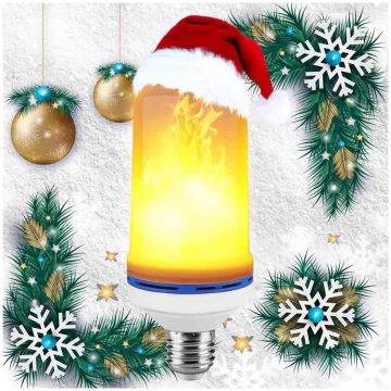 Weihnachts -LED -Flammeffekt -Glühbirnen mit 4 Modi und verkehrten Effekt - E27 Basis