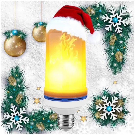 Christmas LED Flame Effect Light Bulbs with 4 Modes and Upside Down Effect - E27 Base