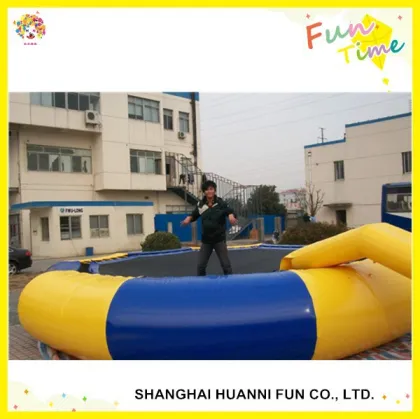 2015 newest design water fun inflatable floating trampoline