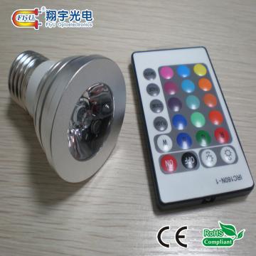 3W E27 RGB LED Spot Light with Remote Controller