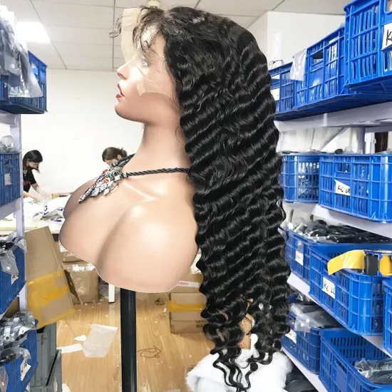 Cheap Deep Wave Full  Hd Swiss Lace Front Wig Raw Indian Virgin Curly Human Hair Wig Vendor Lace Closure Wig For Black Women