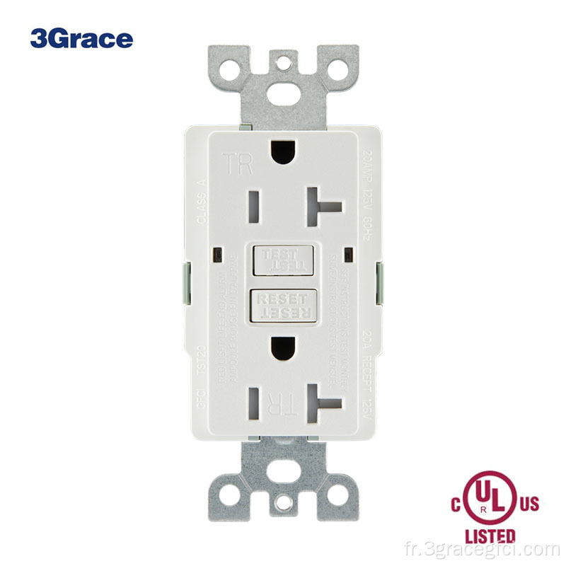 American Standard 20amp TR Self-Test GFCI Socket Prise