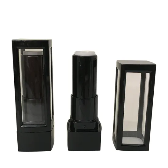Square Empty UV Glossy Black Lipstick Container