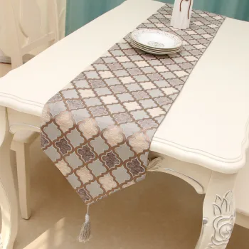 Traditional North US European Style Table Runner Cushion Embroider Tablerunner for Wedding Hotel Dinner Party