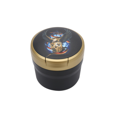 Best Price Portable Foldable Smokeless LED Car Ashtray with 3-Color Round Design