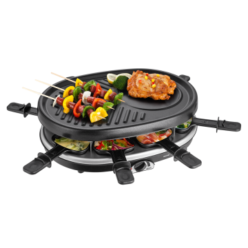 Multi function raclette grill for 8 persons