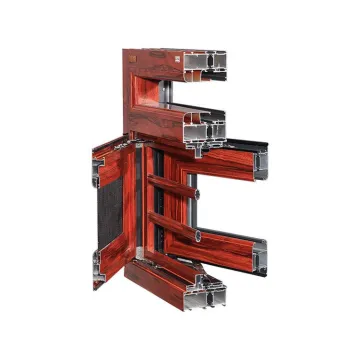 Thermal Break Wood Grain Aluminum Casement Window Profiles