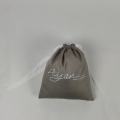 Printed Recyclable Grey Large Drawstring Canvas Bag