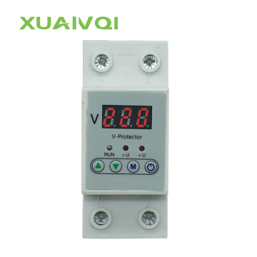 Din Rail Adjustable Over/Under Voltage Protector Relay
